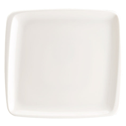 Porcelain Moove 12.75" x 12" x h:0.75" Square Warm White Porcelain Platter - Case Pack: 6