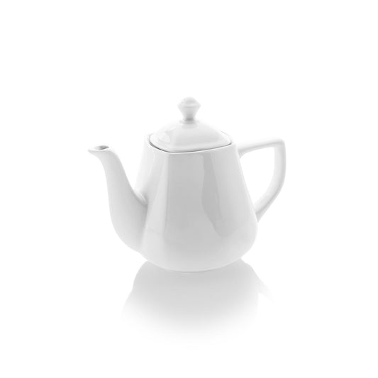 Porcelain Mimoza dia.8.5" h:6.75" 45 oz. Round White Porcelain Coffee/Tea Pot - Case Pack:6