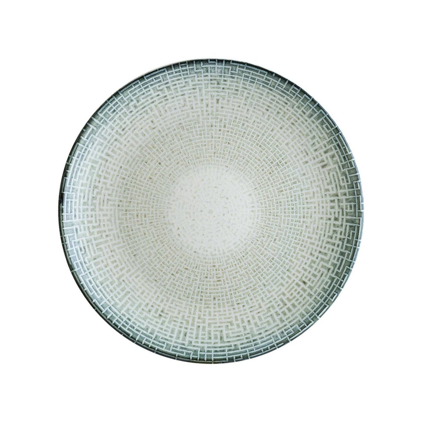 Turgla Vitrified Maze dia.7.5" Round Decorated Vitrified Plate - Case Pack: 12