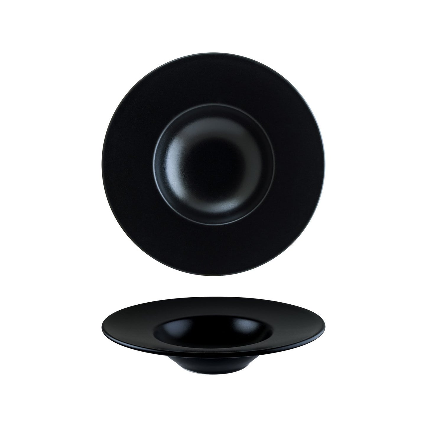 Turgla Vitrified Notte dia.11" h:2.5" 14 oz. Round Black Vitrified Bowl - Case Pack: 6
