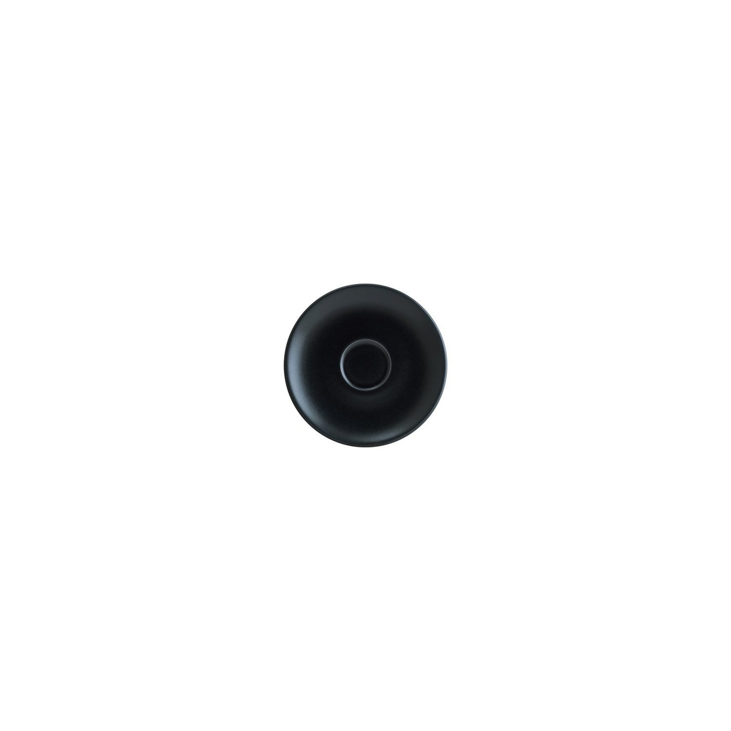 Turgla Vitrified Notte dia.4.75" Round Black Vitrified Saucer - Case Pack: 6