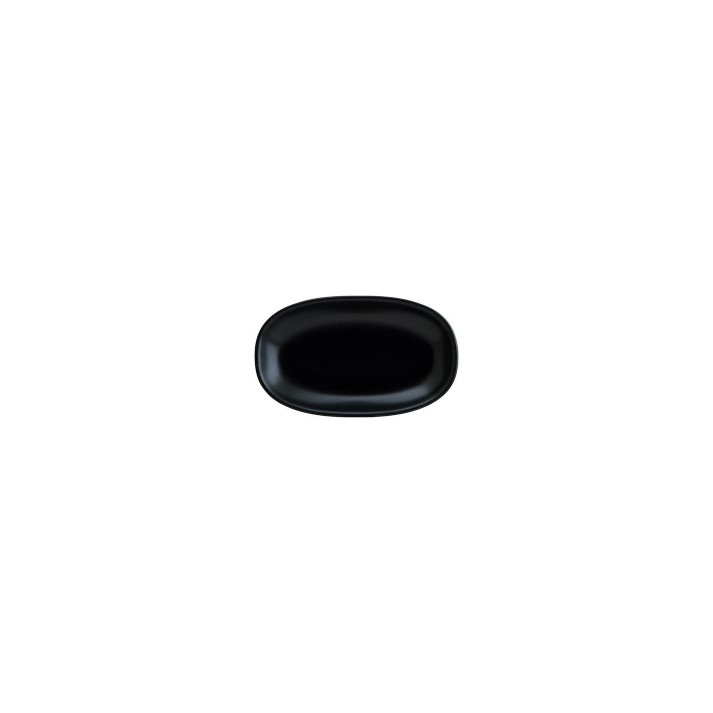 Turgla Vitrified Notte 6" x 3.5" x h:0.75" Oval Black Vitrified Platter - Case Pack: 12