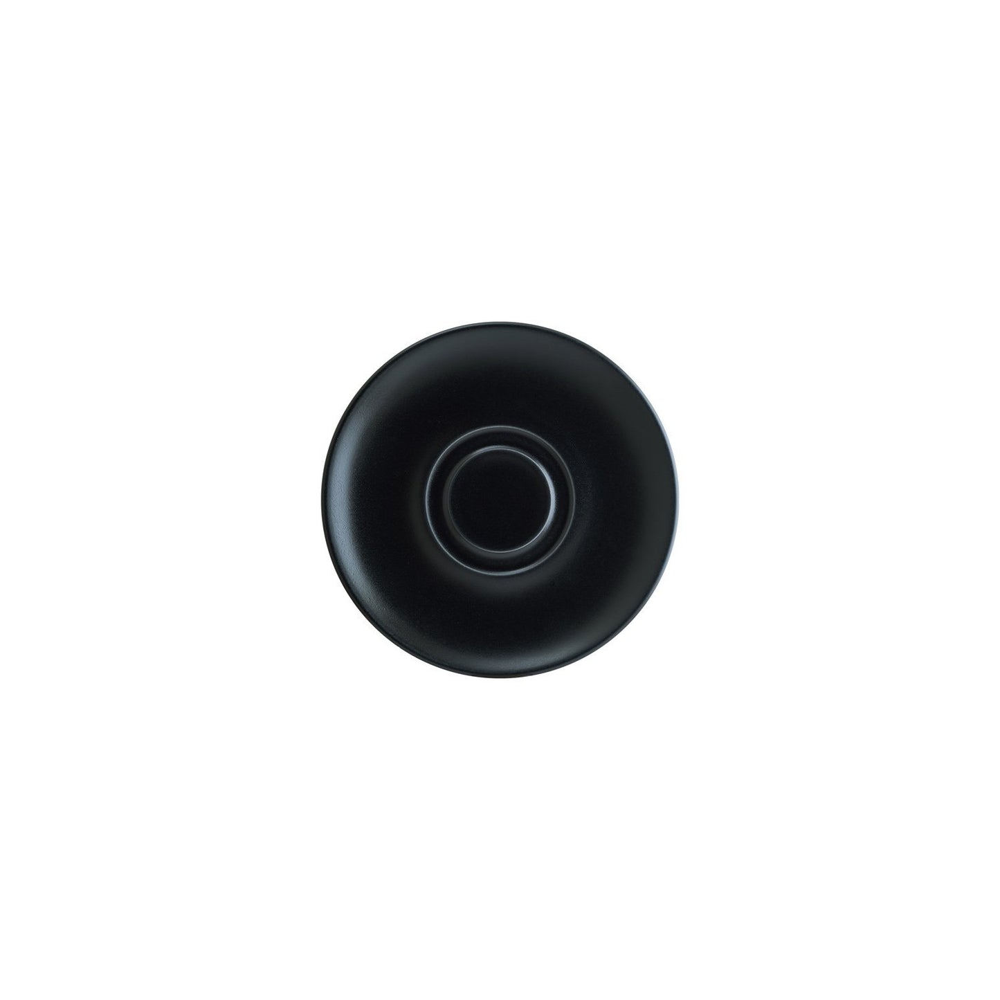 Turgla Vitrified Notte dia.7.5" Round Black Vitrified Saucer - Case Pack: 12
