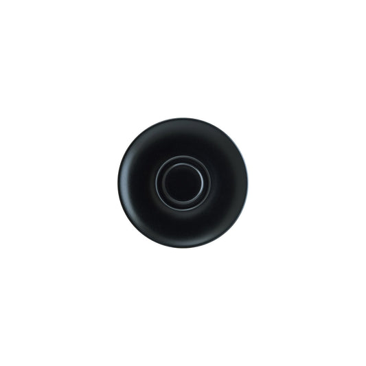 Turgla Vitrified Notte dia.7.5" Round Black Vitrified Saucer - Case Pack: 12
