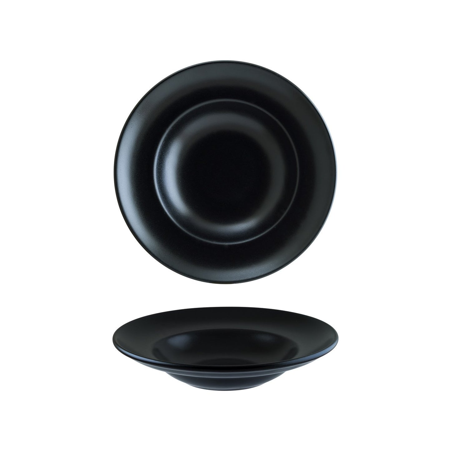 Turgla Vitrified Notte dia.10.75" h:2.25" 16 oz. Round Black Vitrified Bowl - Case Pack: 6
