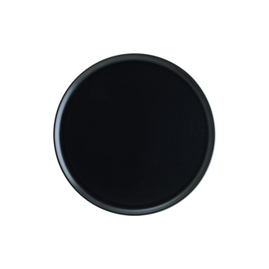 Turgla Vitrified Notte dia.12.75" Round Black Vitrified Plate - Case Pack: 6