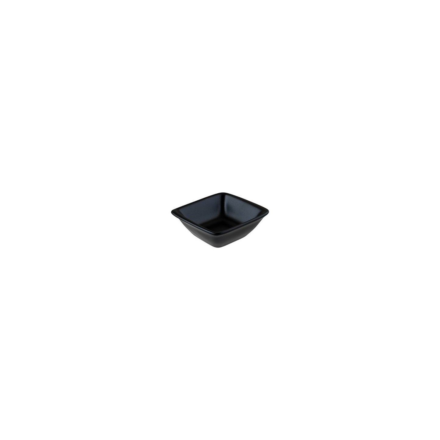 Turgla Vitrified Notte 3.5" x 3.5" x h:1.25" 1 oz. Square Black Vitrified Ramekin - Case Pack: 24