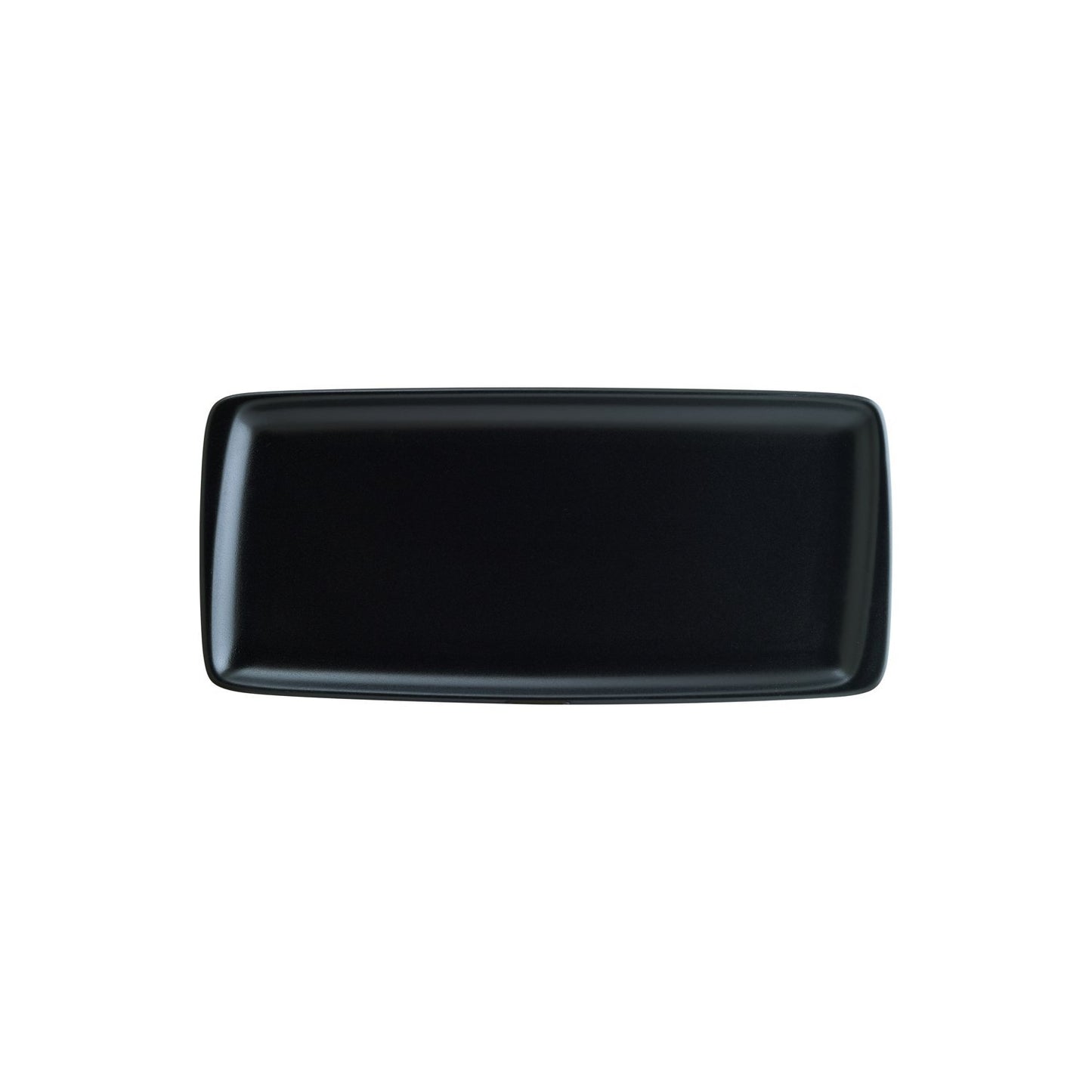Turgla Vitrified Notte 13.5" x 6" x h:0.75" Rectangular Black Vitrified Platter - Case Pack: 12