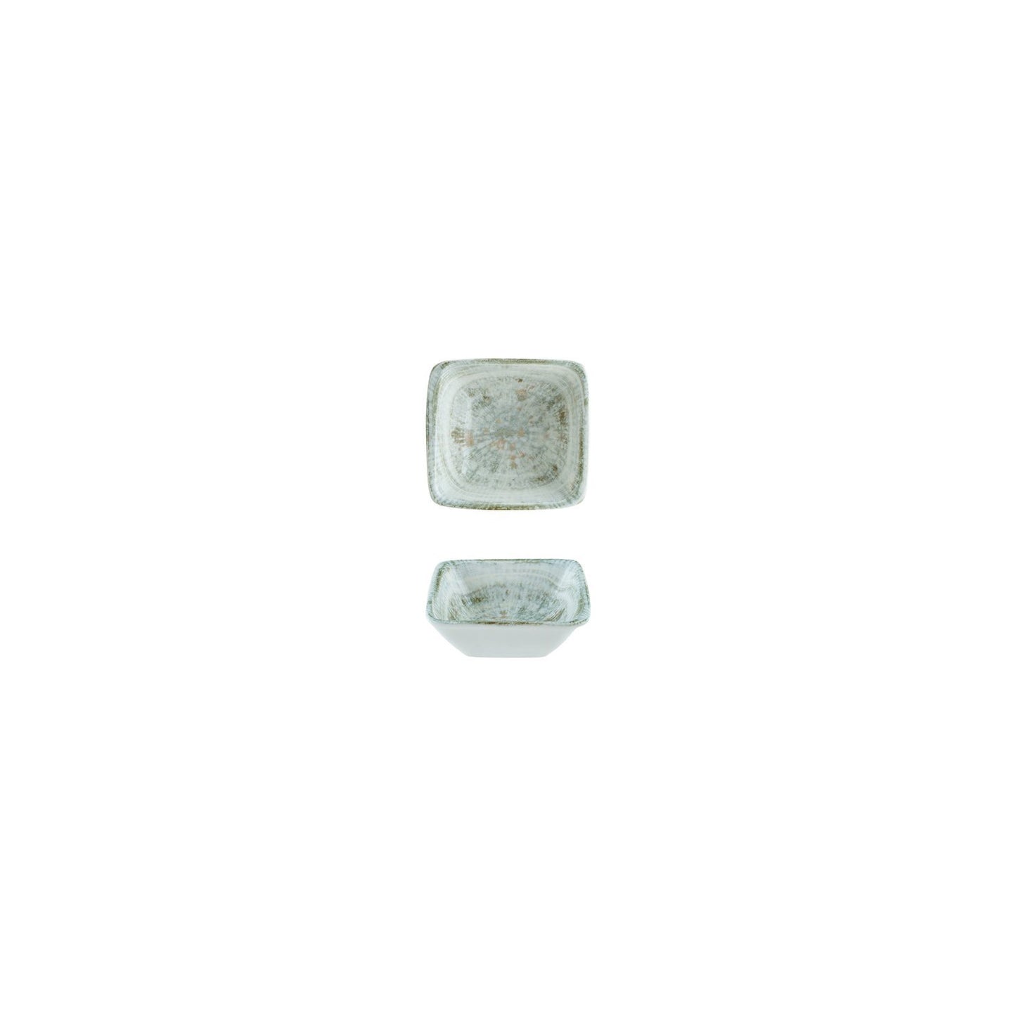 Turgla Vitrified Odette 3.5" x 3.5" x h:1.25" 1 oz. Square Decorated Vitrified Ramekin - Case Pack: 24