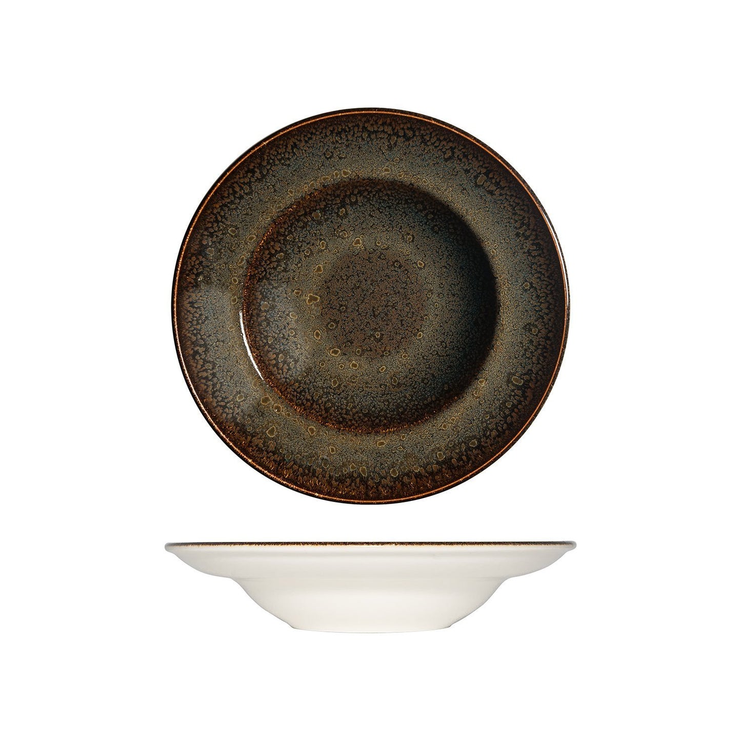 Turgla Vitrified Tierra dia.11.75" h:2.5" 19 oz. Round Brown Vitrified Bowl - Case Pack: 6