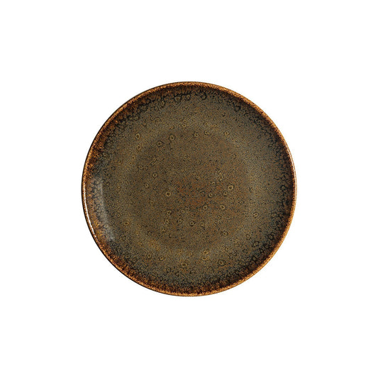 Turgla Vitrified Tierra dia.12" Round Brown Vitrified Plate - Case Pack: 6