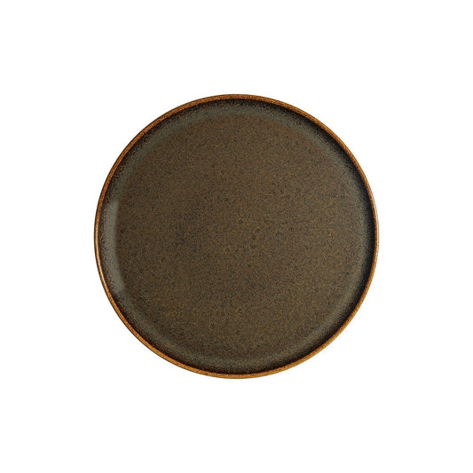 Turgla Vitrified Tierra dia.12.75" Round Brown Vitrified Plate - Case Pack: 6