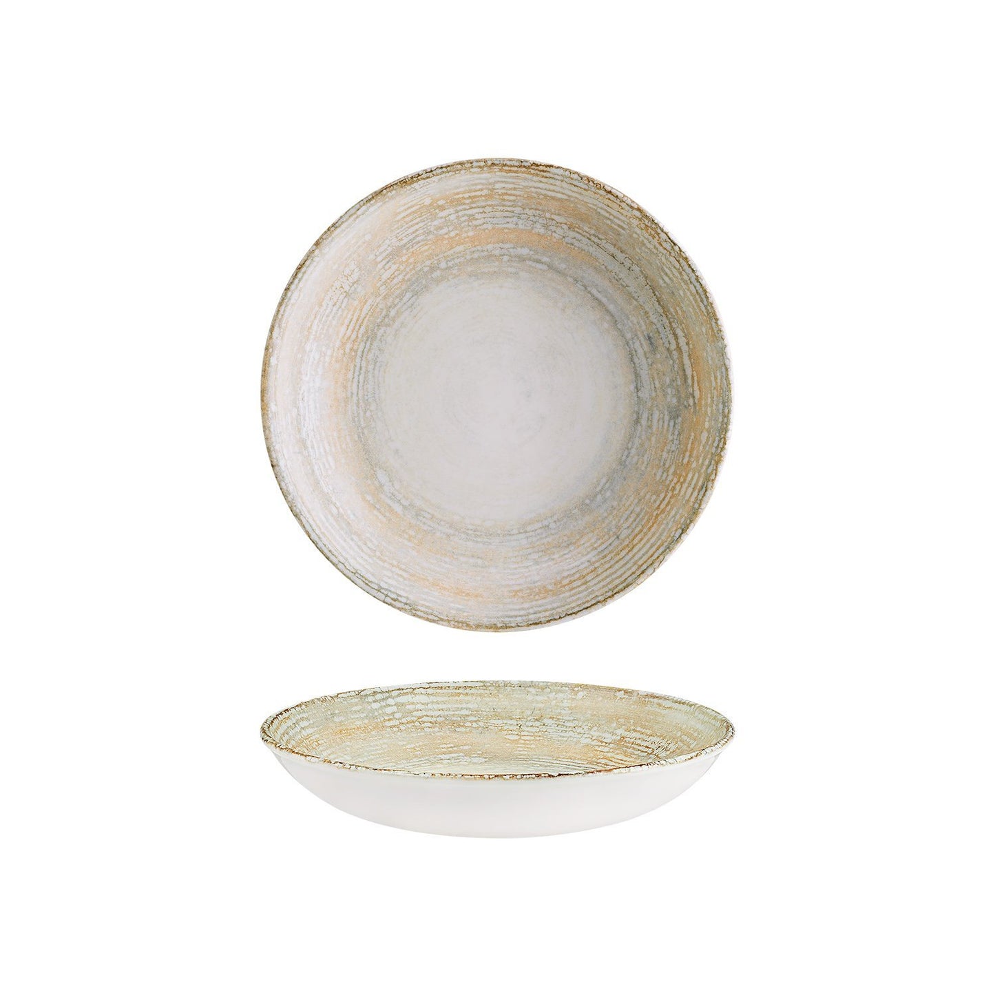 Turgla Vitrified Patera dia.10" h:2" 44 oz. Round Decorated Vitrified Bowl - Case Pack: 6