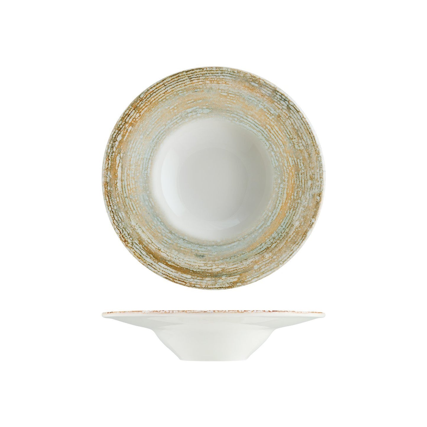 Turgla Vitrified Patera dia.11" h:2.5" 14 oz. Round Decorated Vitrified Bowl - Case Pack: 6