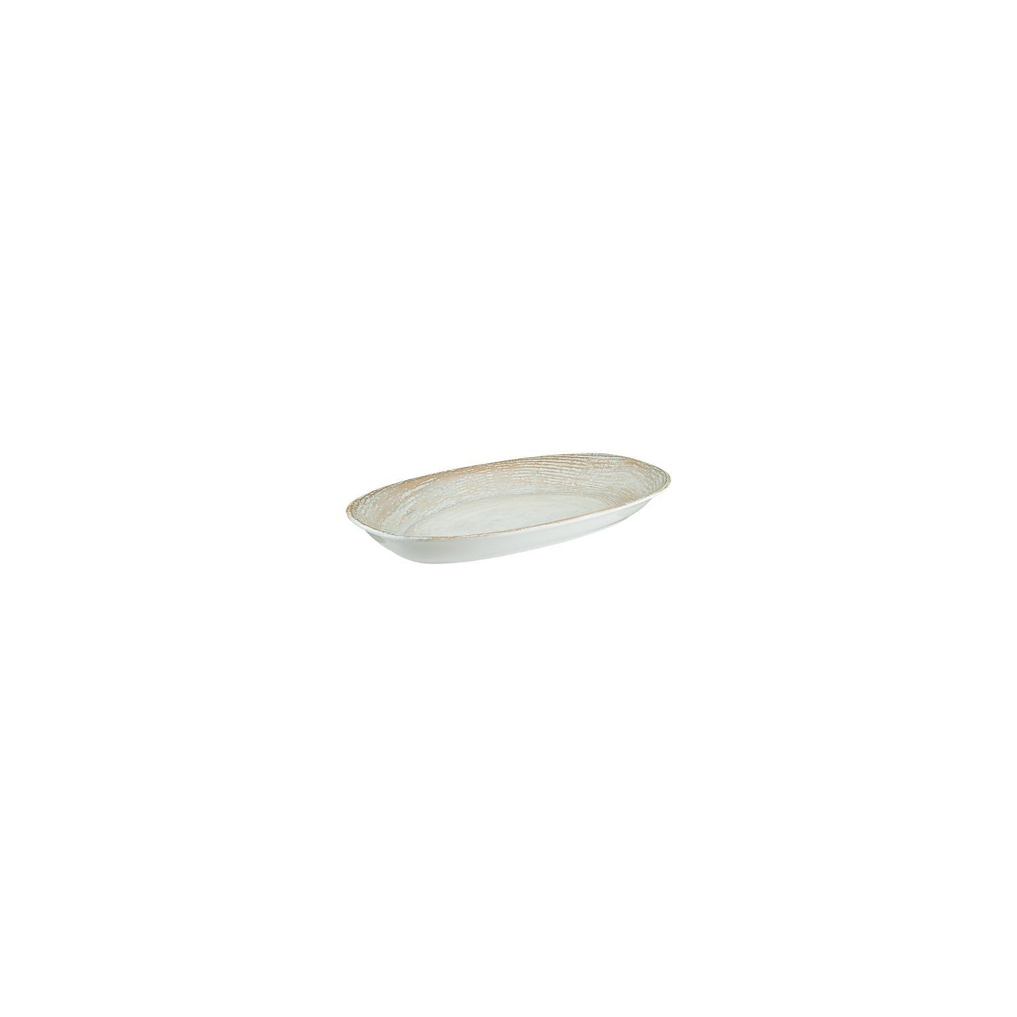 Patera 6" x 3.5" x h:0.75" Oval Decorated Vitrified Platter