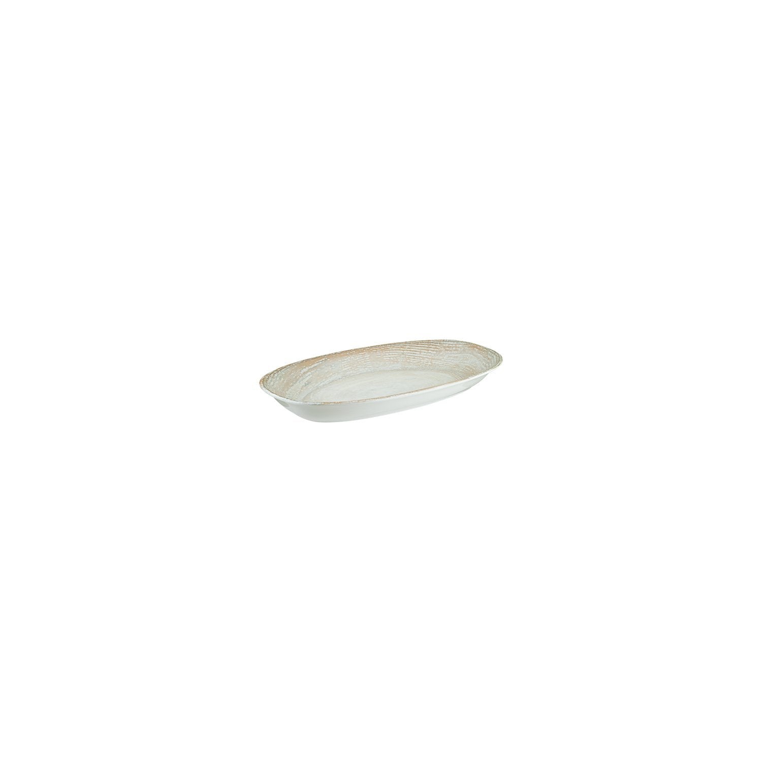 Patera 6" x 3.5" x h:0.75" Oval Decorated Vitrified Platter