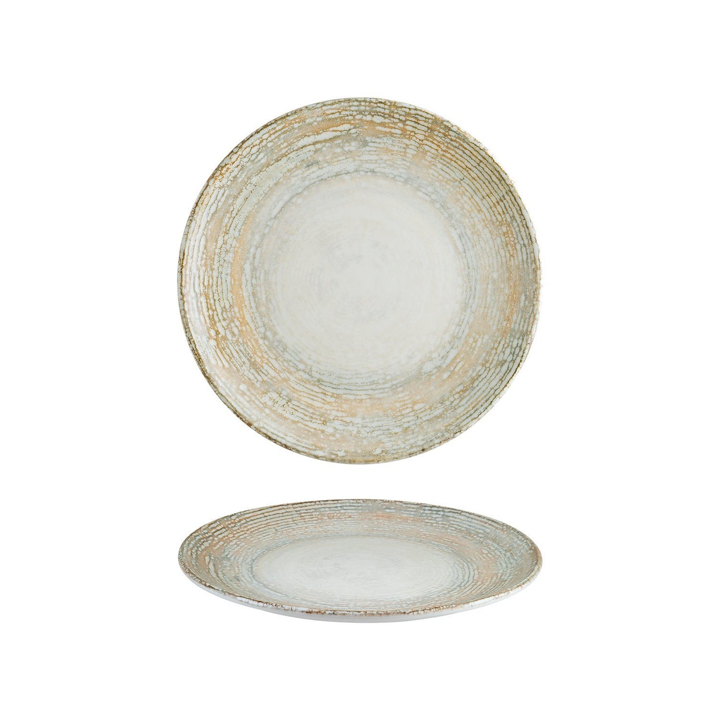Turgla Vitrified Patera dia.10.5" Round Decorated Vitrified Plate - Case Pack: 12