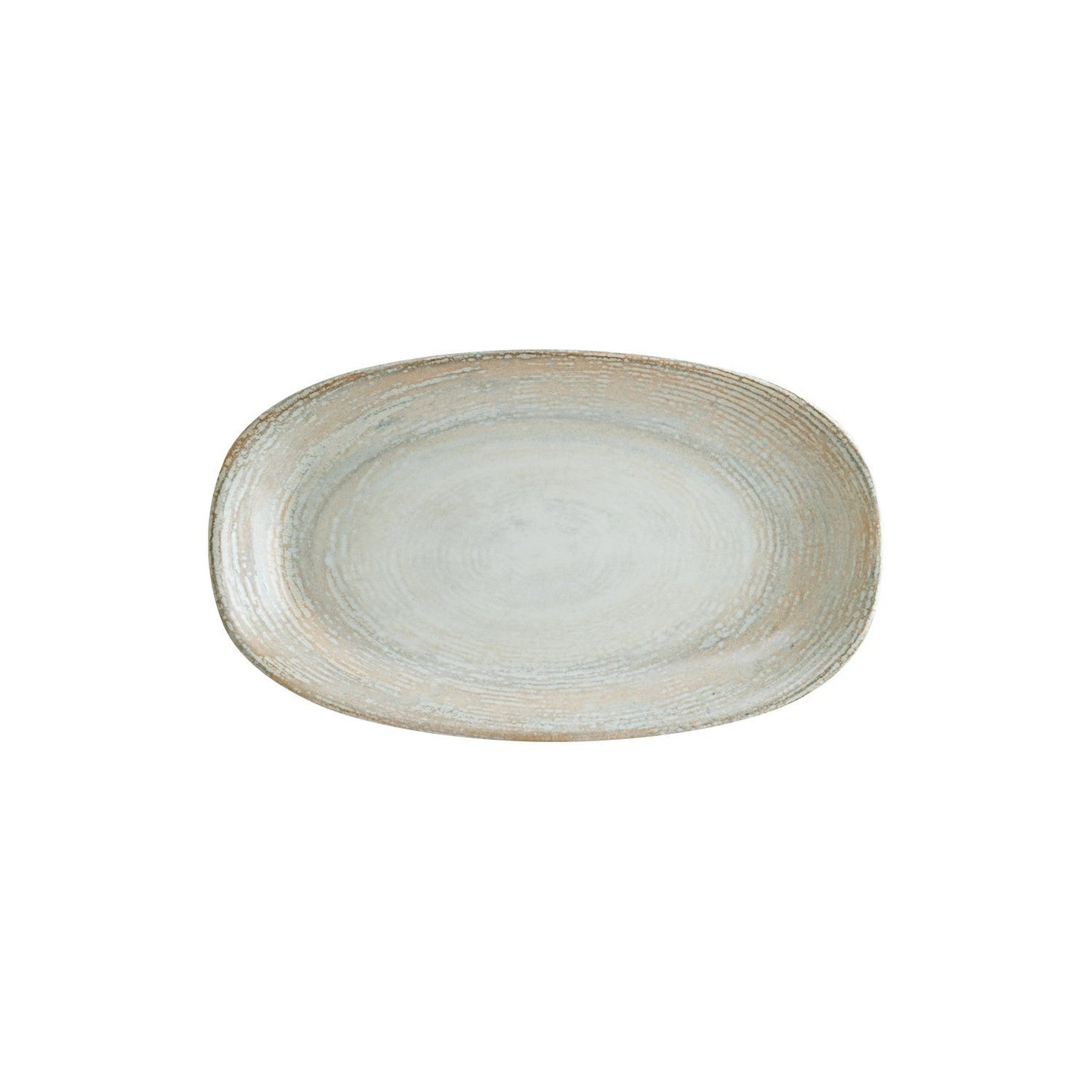 Turgla Vitrified Patera 13" x 7.5" x h:1.5" Oval Decorated Vitrified Platter - Case Pack: 6