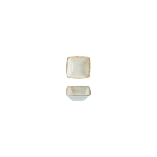Turgla Vitrified Patera 3.5" x 3.5" x h:1.25" 1 oz. Square Decorated Vitrified Ramekin - Case Pack: 24