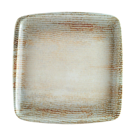 Turgla Vitrified Patera 12.75" x 12" x h:0.75" Square Decorated Vitrified Platter - Case Pack: 6