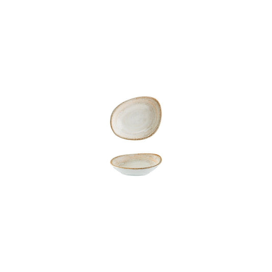 Turgla Vitrified Patera 4" x 3" x h:0.75" 1 oz. Organic Decorated Vitrified Bowl - Case Pack: 24