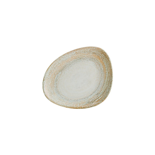Turgla Vitrified Patera 9.5" x 7.5" Organic Decorated Vitrified Plate - Case Pack: 12