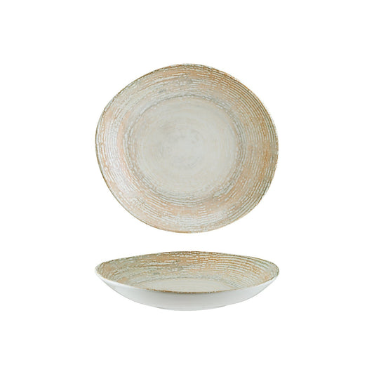 Turgla Vitrified Patera 10.25" x 9.5" x h:2.5" 36 oz. Organic Decorated Vitrified Bowl - Case Pack: 6