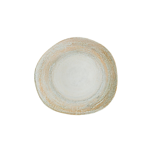 Turgla Vitrified Patera 11.5" x 10.5" Organic Decorated Vitrified Plate - Case Pack: 6