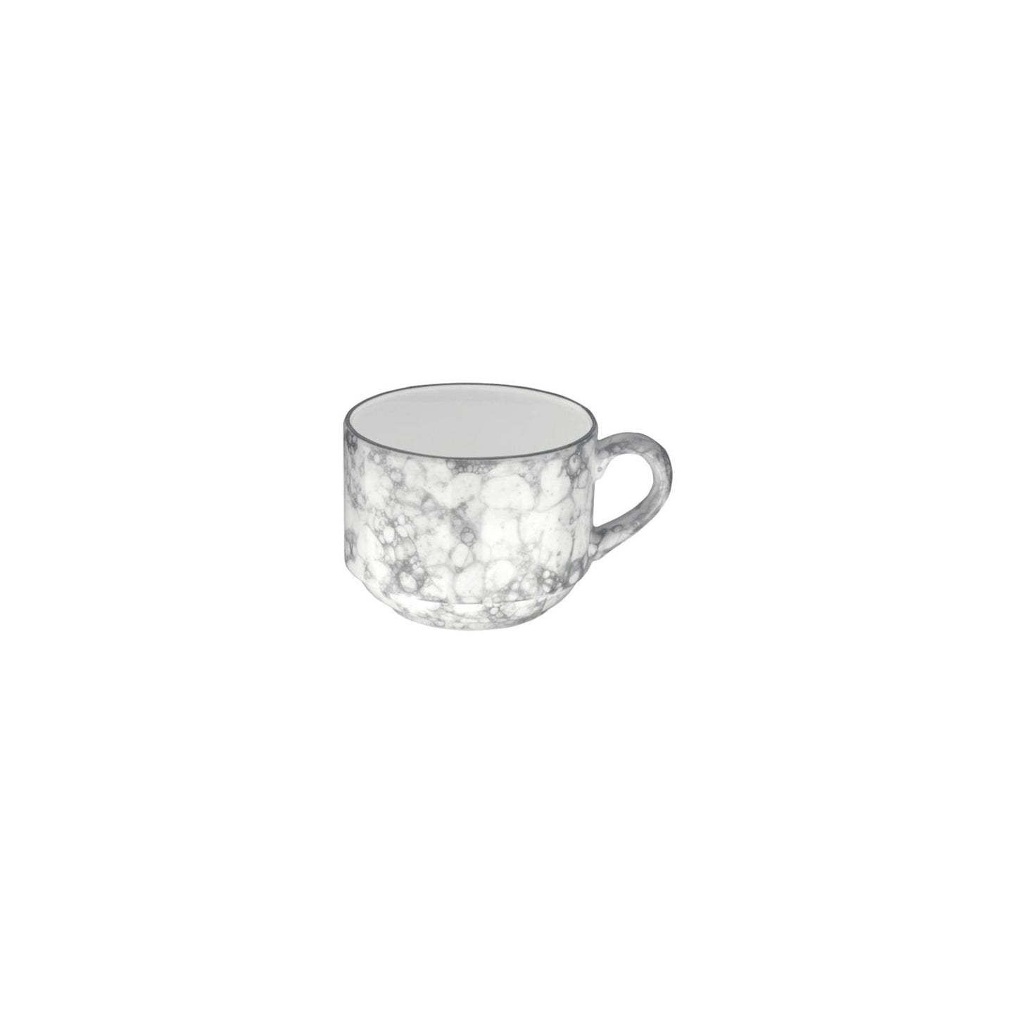 Porcelain Black Rock dia.3.25" h:2.5" 7 oz. Round Decorated Porcelain Cup - Case Pack: 6