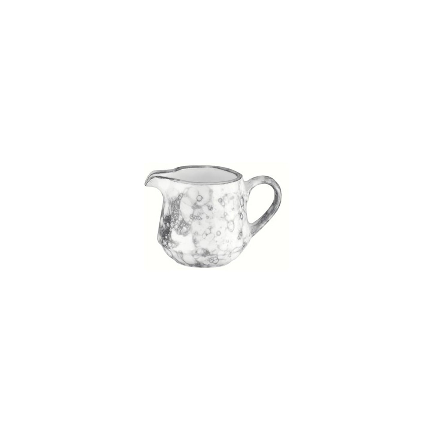 Porcelain Black Rock dia.1.75" h:2" 3 oz. Round Decorated Porcelain Creamer - Case Pack: 24