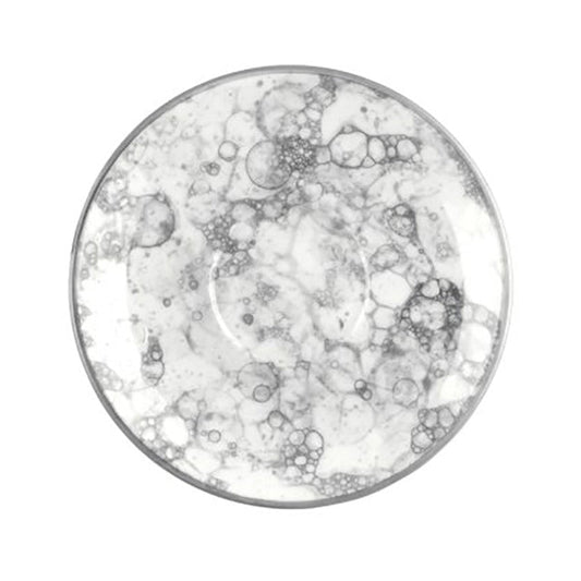 Porcelain Black Rock dia.6" Round Decorated Porcelain Saucer - Case Pack: 6