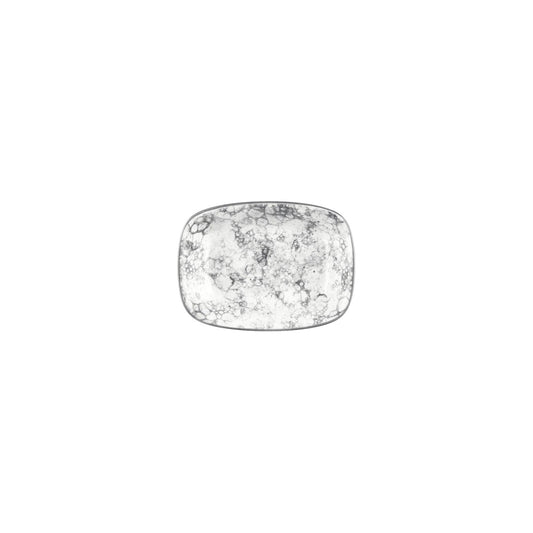 Porcelain Black Rock 5.5" x 4" x h:1.25" 7 oz. Rectangular Decorated Porcelain Deep Plate - Case Pack: 12