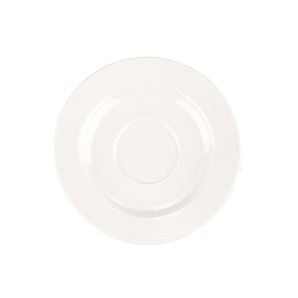 Porcelain Gourmet dia.6.25" Round Warm White Porcelain Saucer - Case Pack: 6