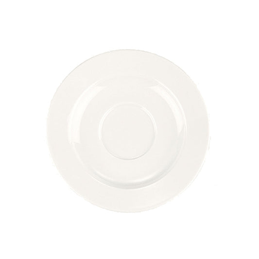 Porcelain Gourmet dia.6.25" Round Warm White Porcelain Saucer - Case Pack: 6