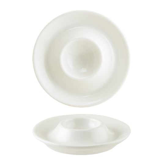 Gourmet dia.4.25" h:1" Round Warm White Vitrified Egg Cup