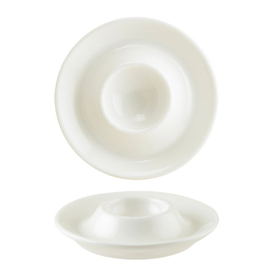 Porcelain Gourmet dia.4.25" h:1" Round Warm White Porcelain Egg Cup - Case Pack: 24