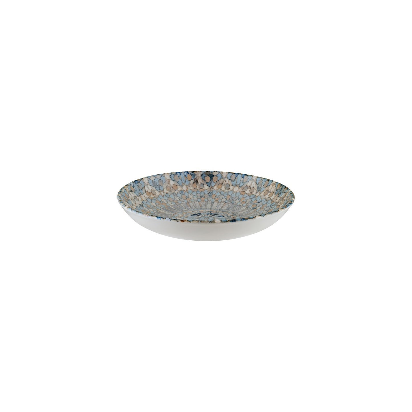 Turgla Vitrified Luca Mosaic Matte dia.9" h:2" 34 oz. Round Decorated Vitrified Bowl - Case Pack: 6