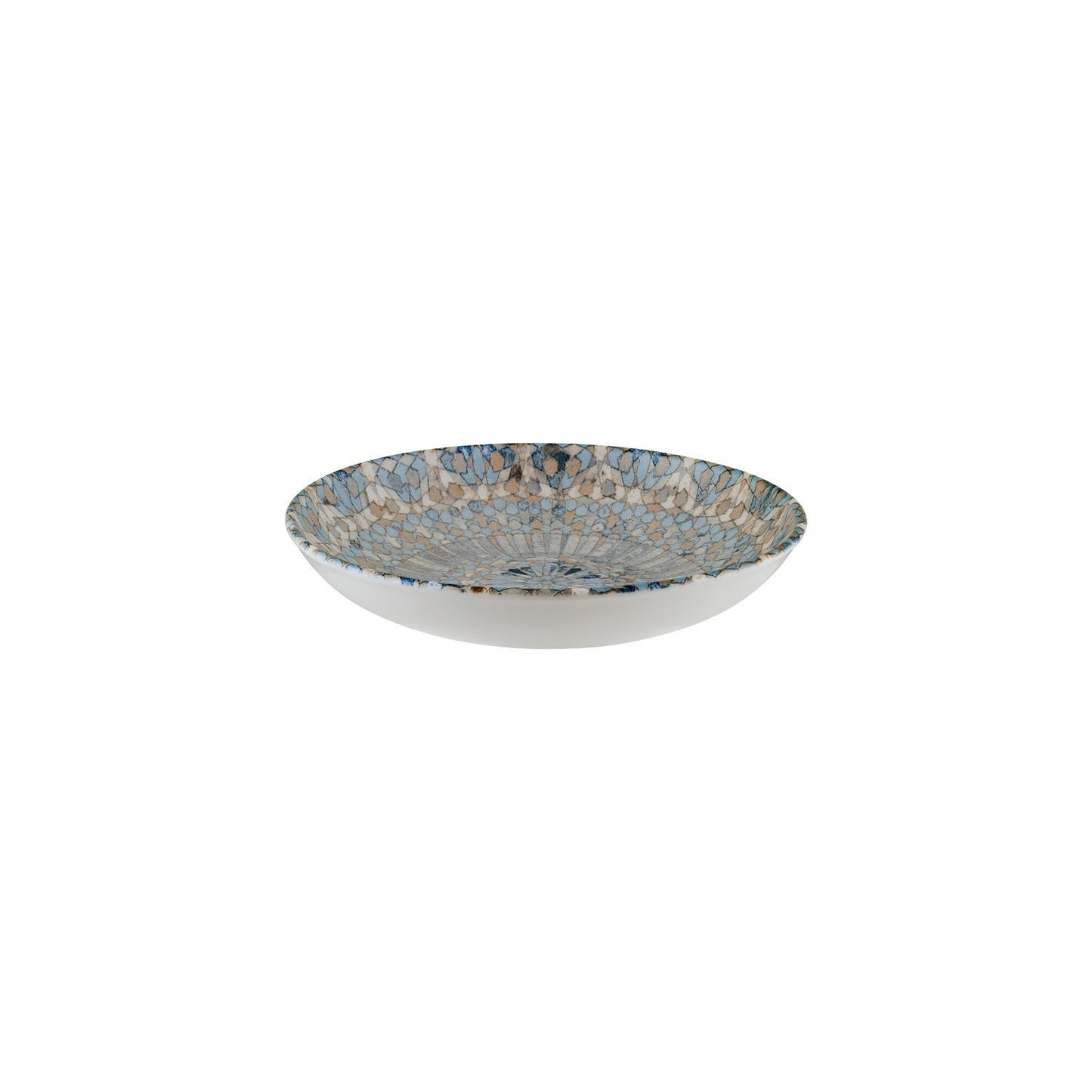 Turgla Vitrified Luca Mosaic Matte dia.10" h:2" 44 oz. Round Decorated Vitrified Bowl - Case Pack: 6