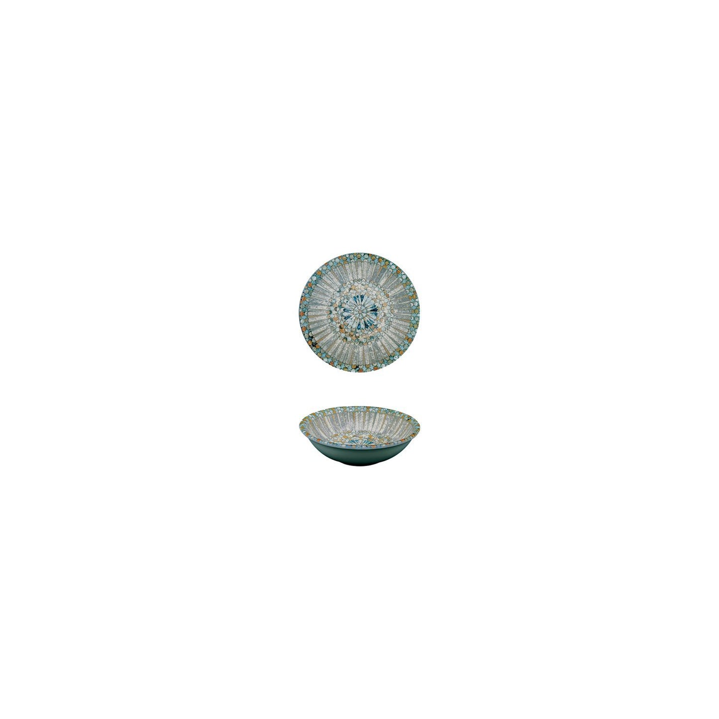 Luca Mosaic Matte dia.3.5" h:1" 2 oz. Round Decorated Vitrified Bowl