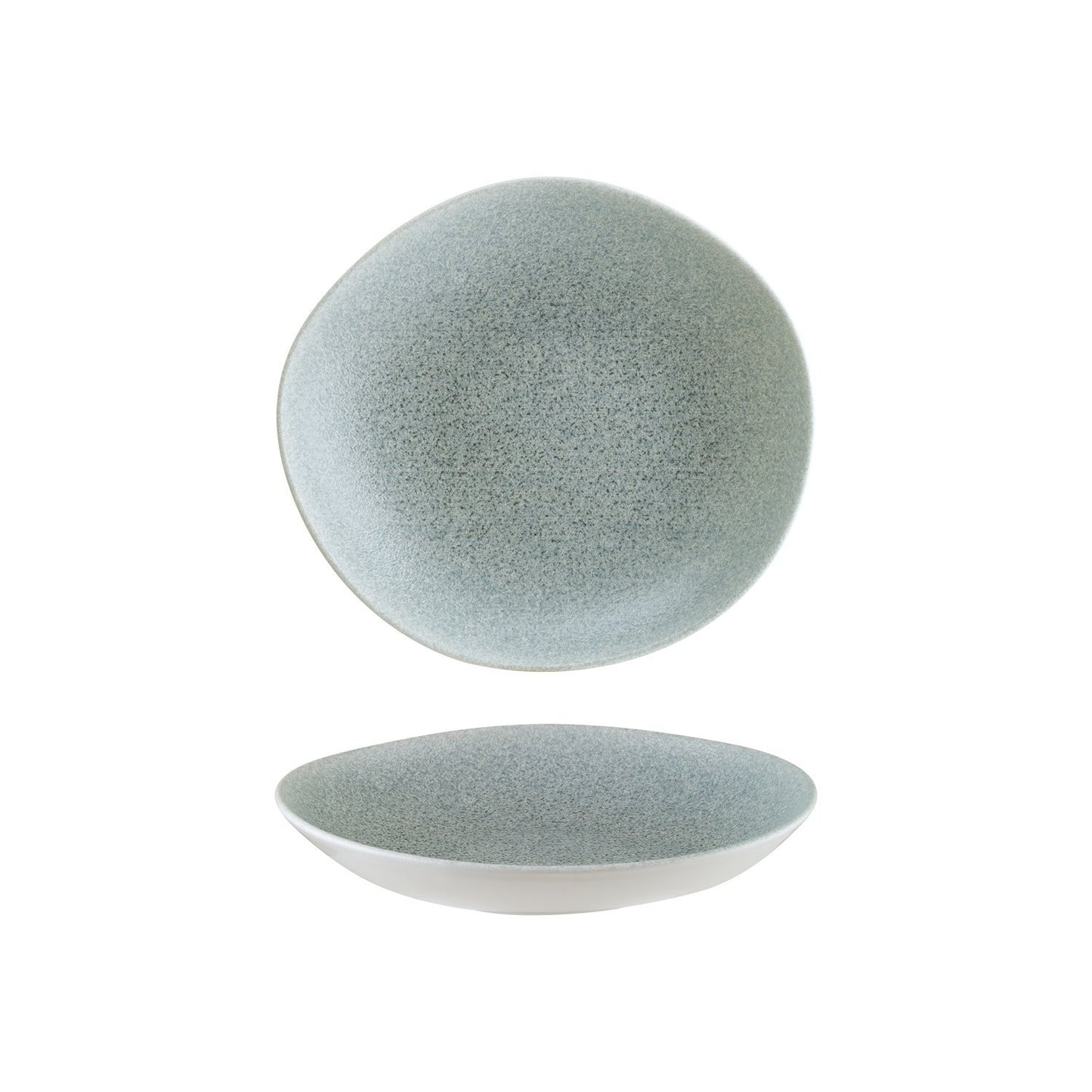 Turgla Vitrified Luca Ocean Matte 10.25" x 9.5" x h:2.5" 36 oz. Organic Blue Vitrified Bowl - Case Pack: 6