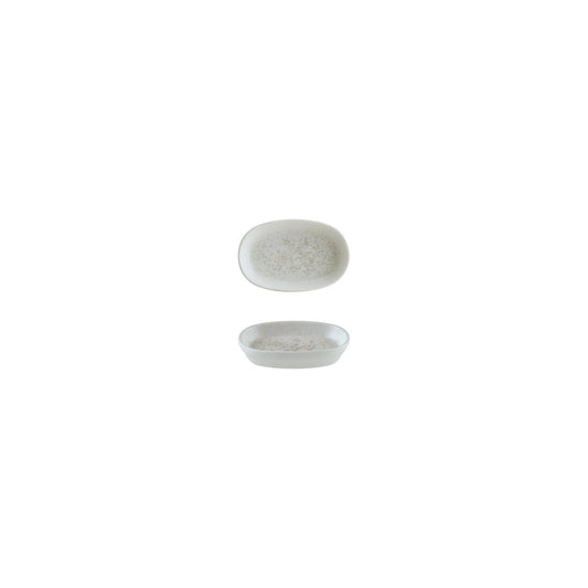 Turgla Vitrified Luna 4" x 2.5" x h:0.75" Oval White Vitrified Platter - Case Pack: 12