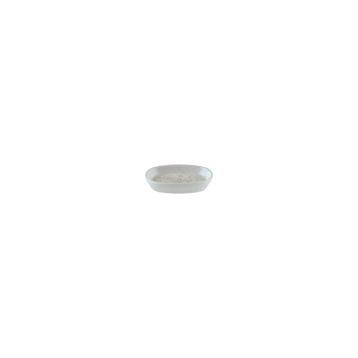 Turgla Vitrified Luna 4" x 2.5" x h:0.75" Oval White Vitrified Platter - Case Pack: 12