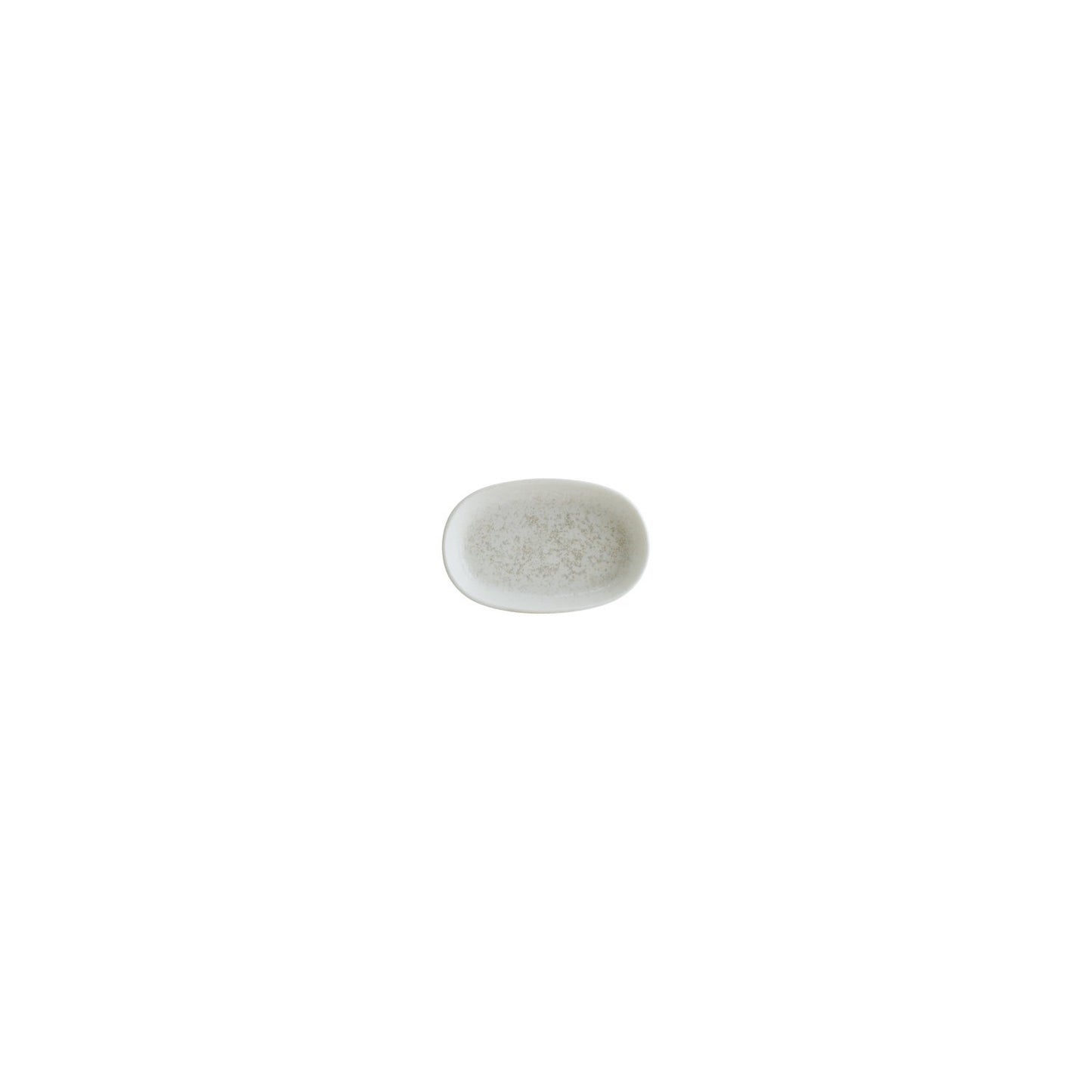 Turgla Vitrified Luna 4" x 2.5" x h:0.75" Oval White Vitrified Platter - Case Pack: 12