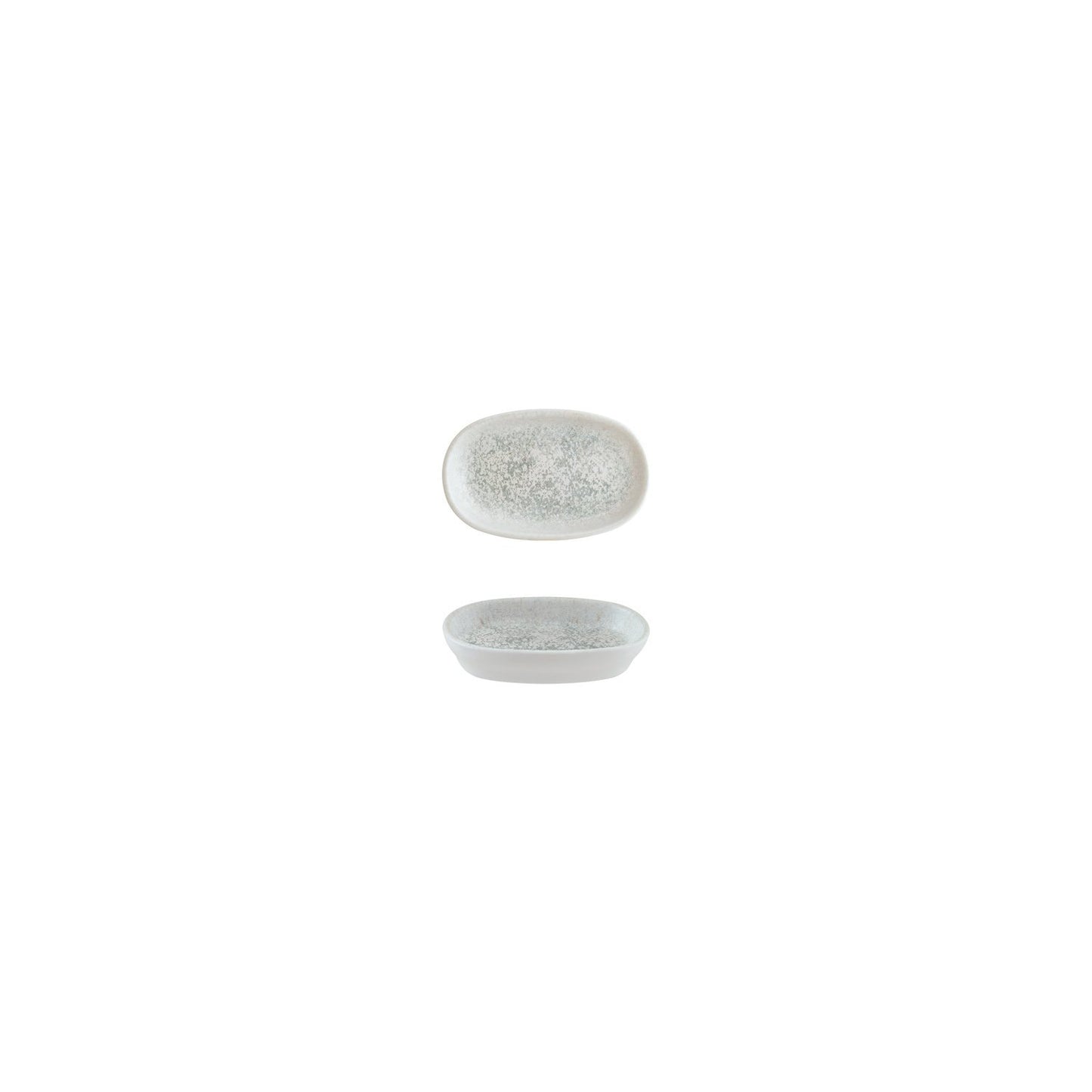 Turgla Vitrified Luna Ocean 4" x 2.5" x h:0.75" Oval Decorated Vitrified Platter - Case Pack: 12