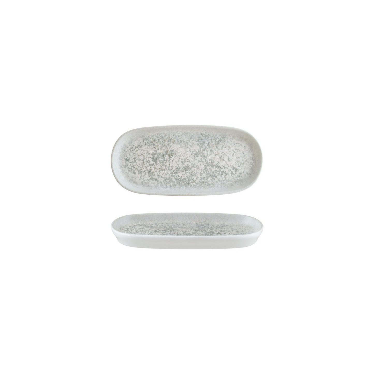 Turgla Vitrified Luna Ocean 8.5" x 4" x h:0.75" Oval Decorated Vitrified Platter - Case Pack: 12