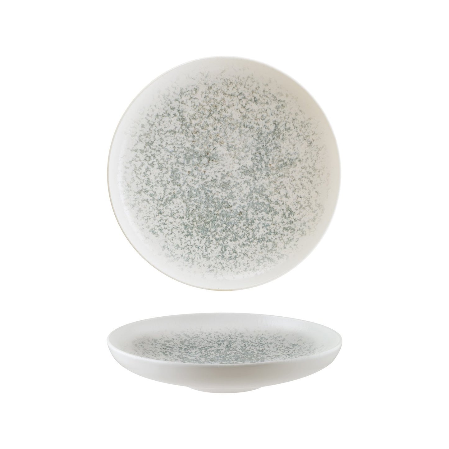 Turgla Vitrified Luna Ocean dia.10.75" h:2.25" Round Decorated Vitrified Deep Plate - Case Pack: 6