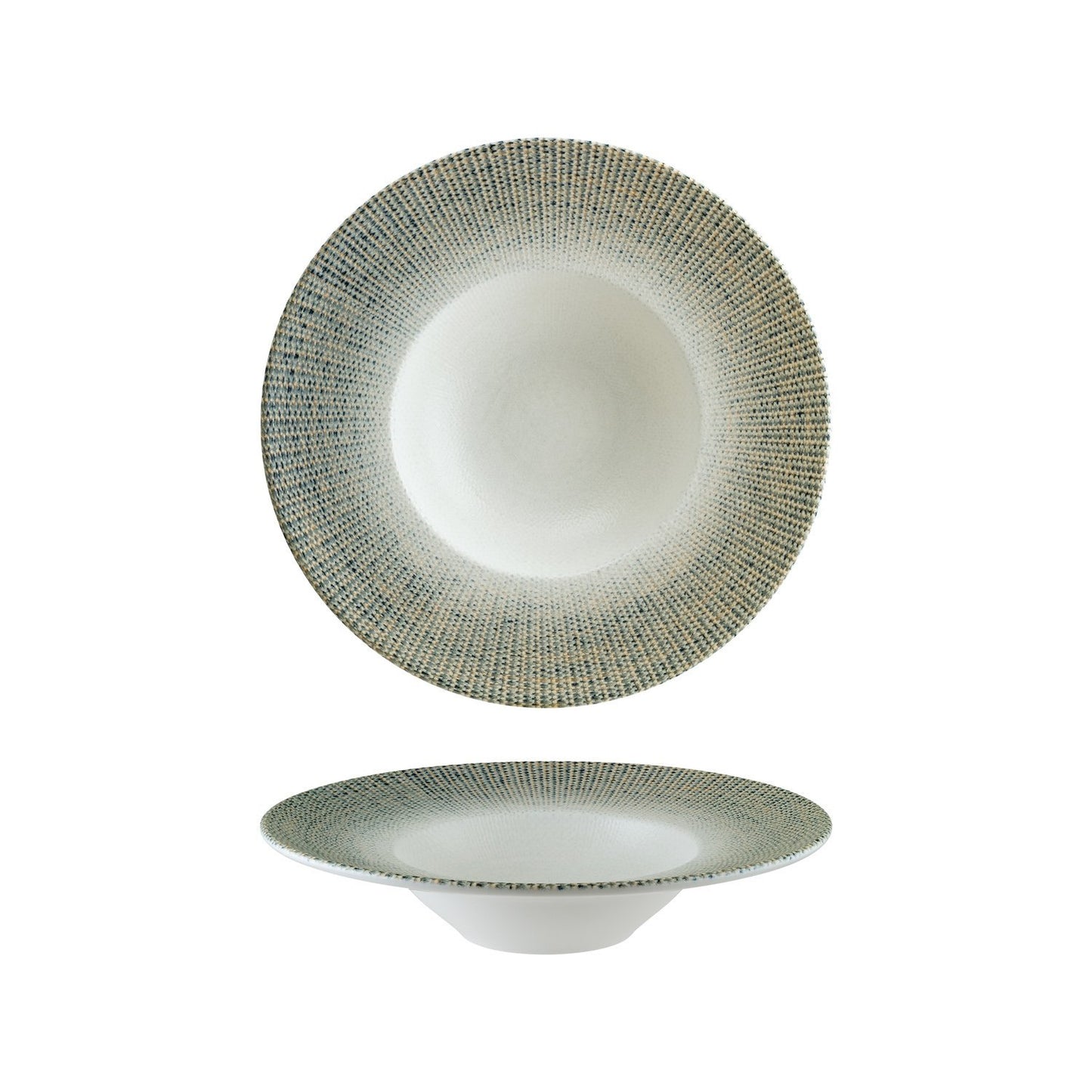 Turgla Vitrified Sway dia.11" h:2.5" 14 oz. Round Decorated Vitrified Bowl - Case Pack: 6