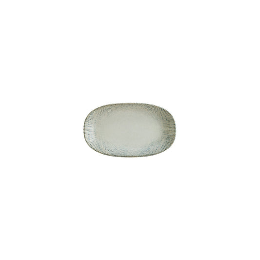 Turgla Vitrified Sway 7.5" x 4.25" x h:1" Oval Decorated Vitrified Platter - Case Pack: 12
