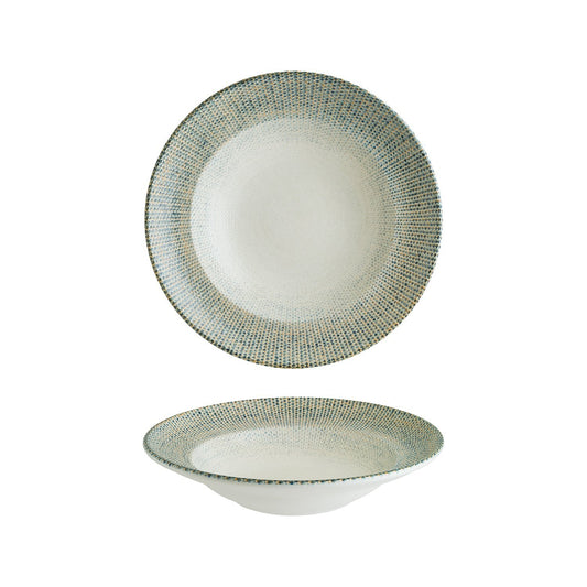 Turgla Vitrified Sway dia.10.75" h:2.25" 16 oz. Round Decorated Vitrified Bowl - Case Pack: 6
