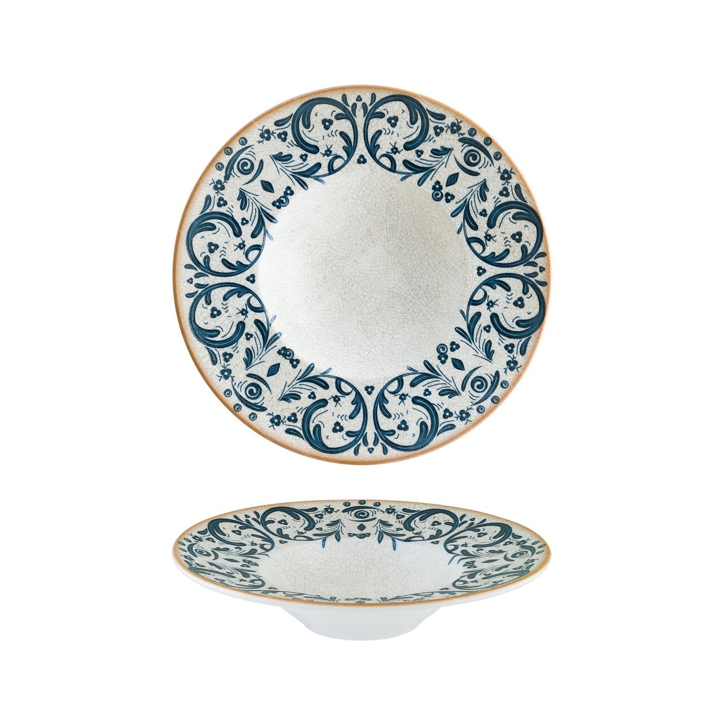 Turgla Vitrified Viento dia.11" h:2.5" 14 oz. Round Decorated Vitrified Bowl - Case Pack: 6